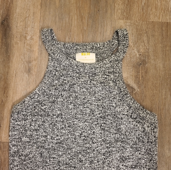 Anthropologie Maeve Harlan Knit Top Size Large Heathered Black & White - Picture 4 of 8